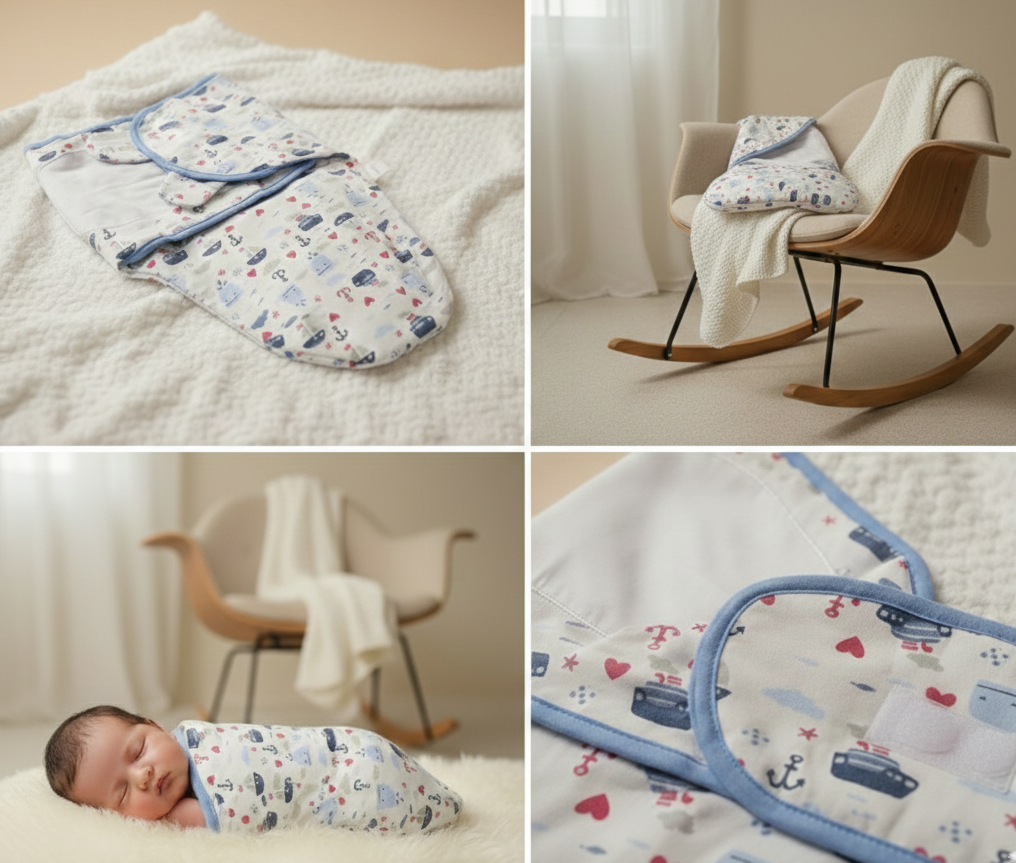 Baby Swaddle Wrap-White
