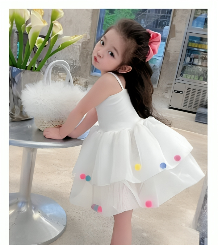 Girls Formal dress- Pompom Princess