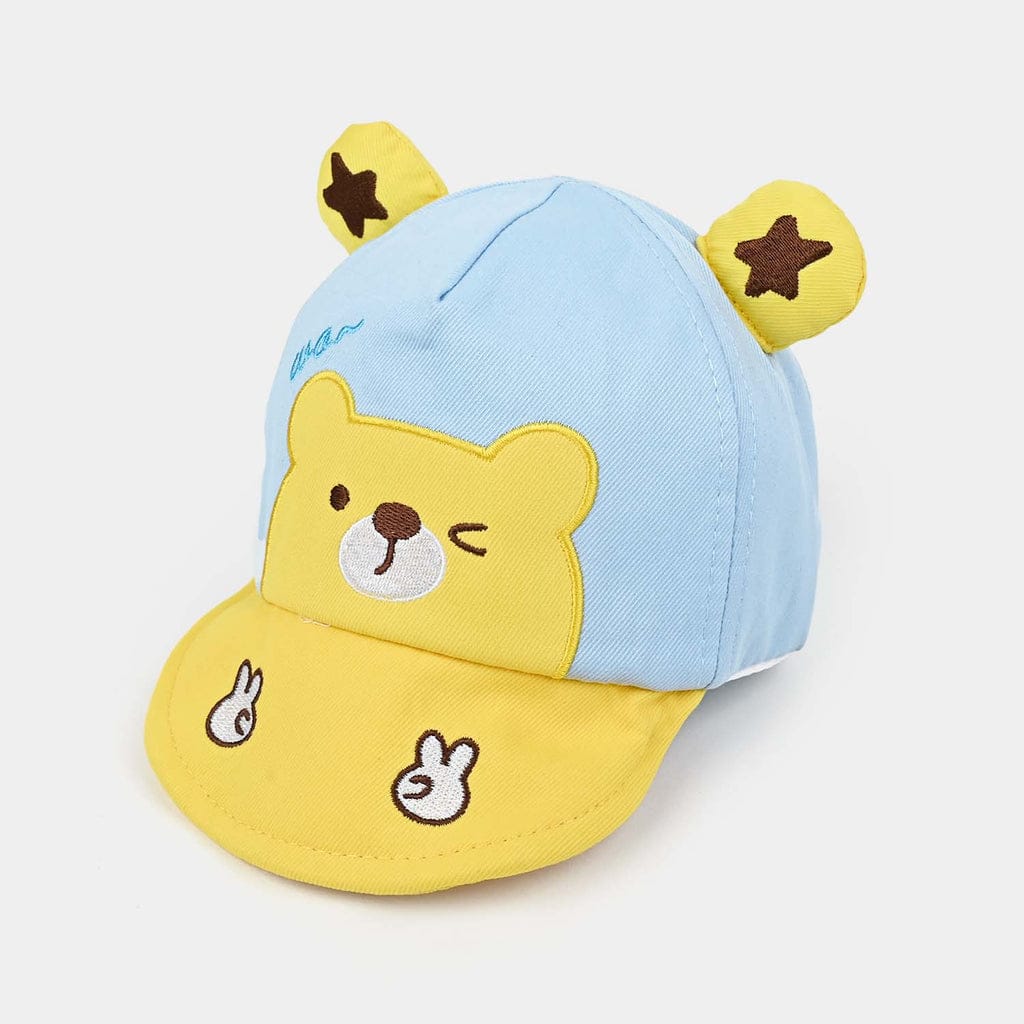 Infant Baby Cap-Blue-Yellow