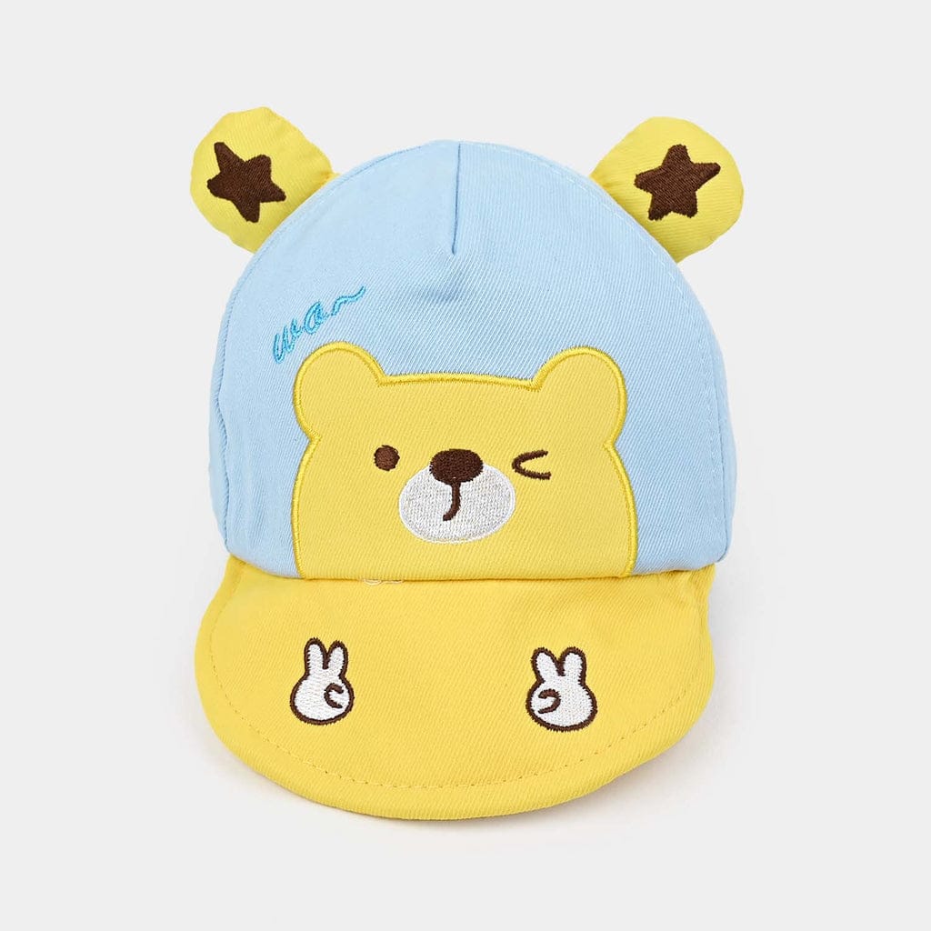 Infant Baby Cap-Blue-Yellow