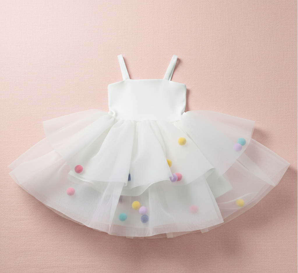 Girls Formal dress- Pompom Princess