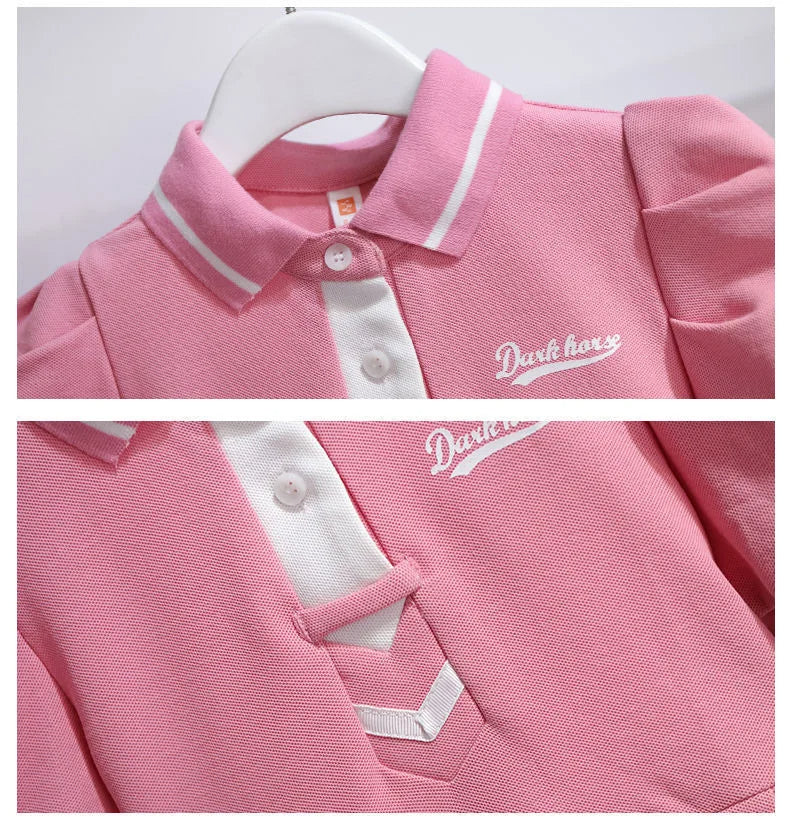 Girls Polo dress-Pink