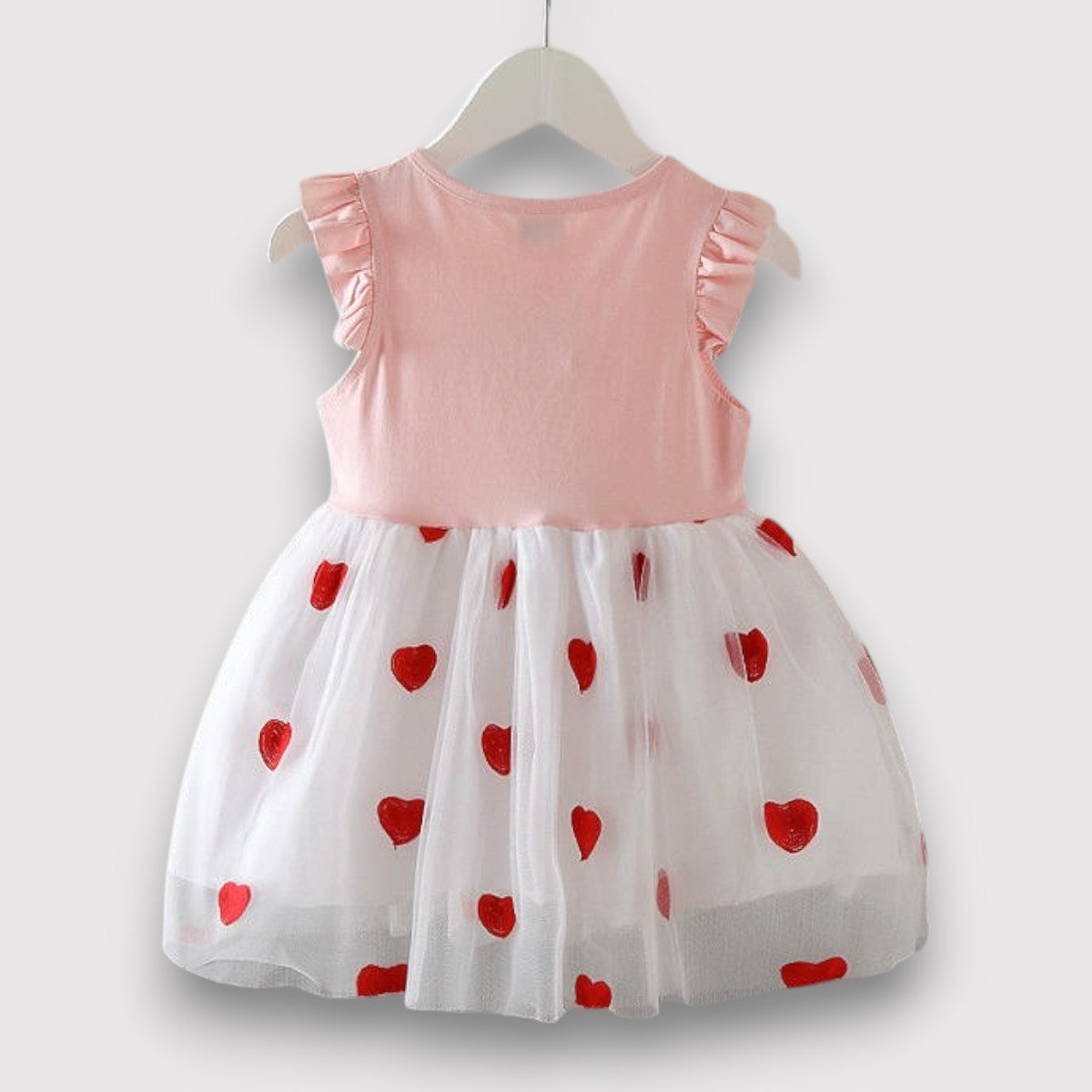 Girls Summer Frock-Red Hearts