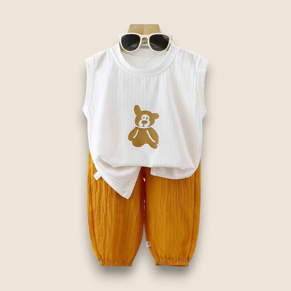 Korean Girls Summer Set-Mustard