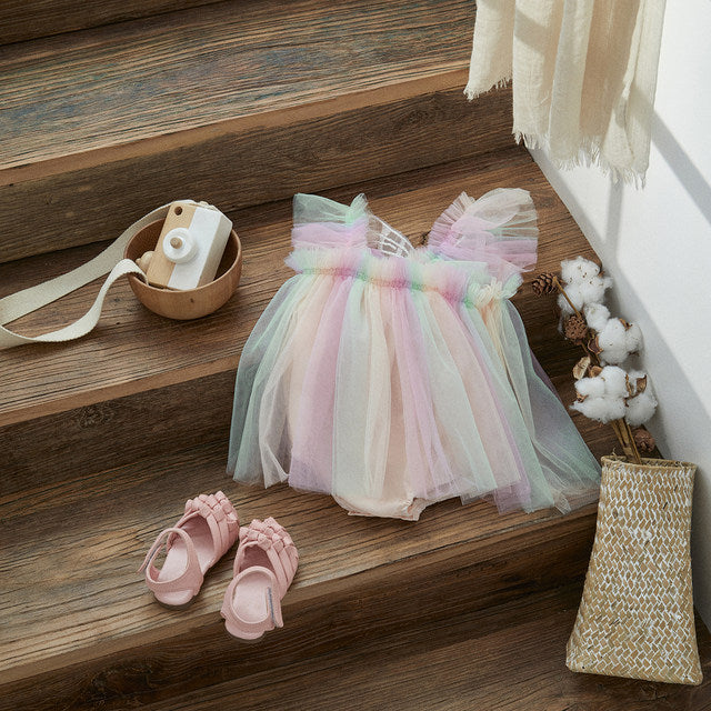 Girls princess dress-White butterfly