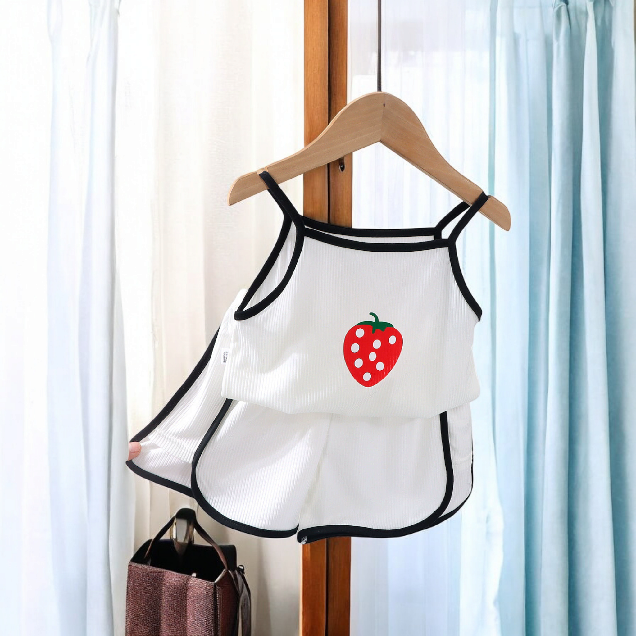 Girls Summer set-White strawberry