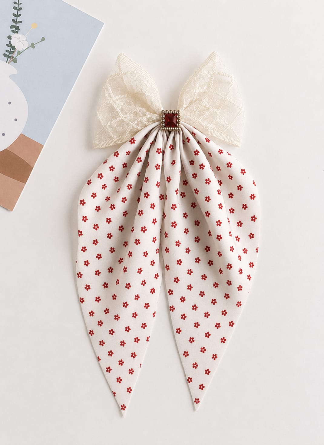 Korean Bow Clip-Flower