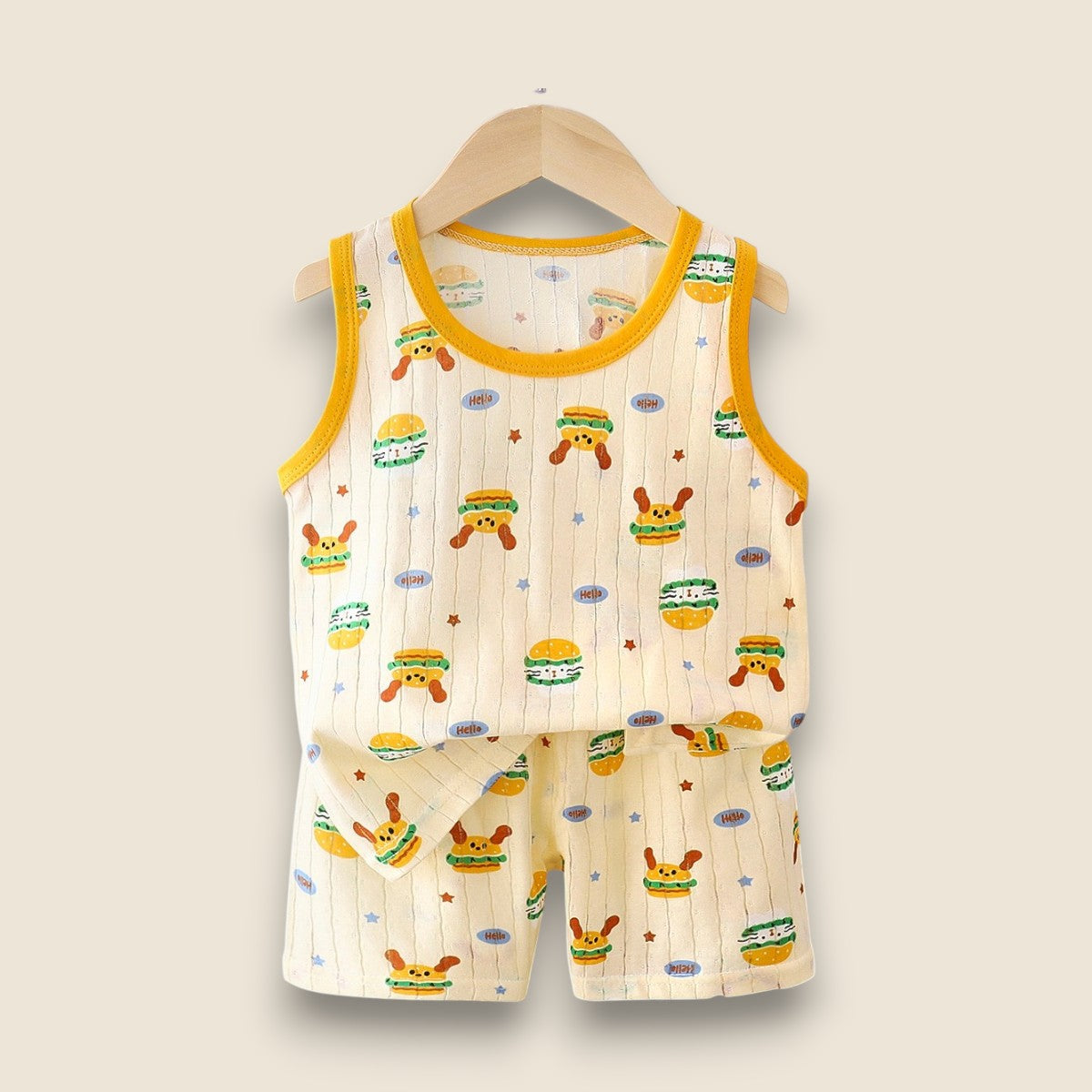 Cotton Summer Sando Set-Burgers