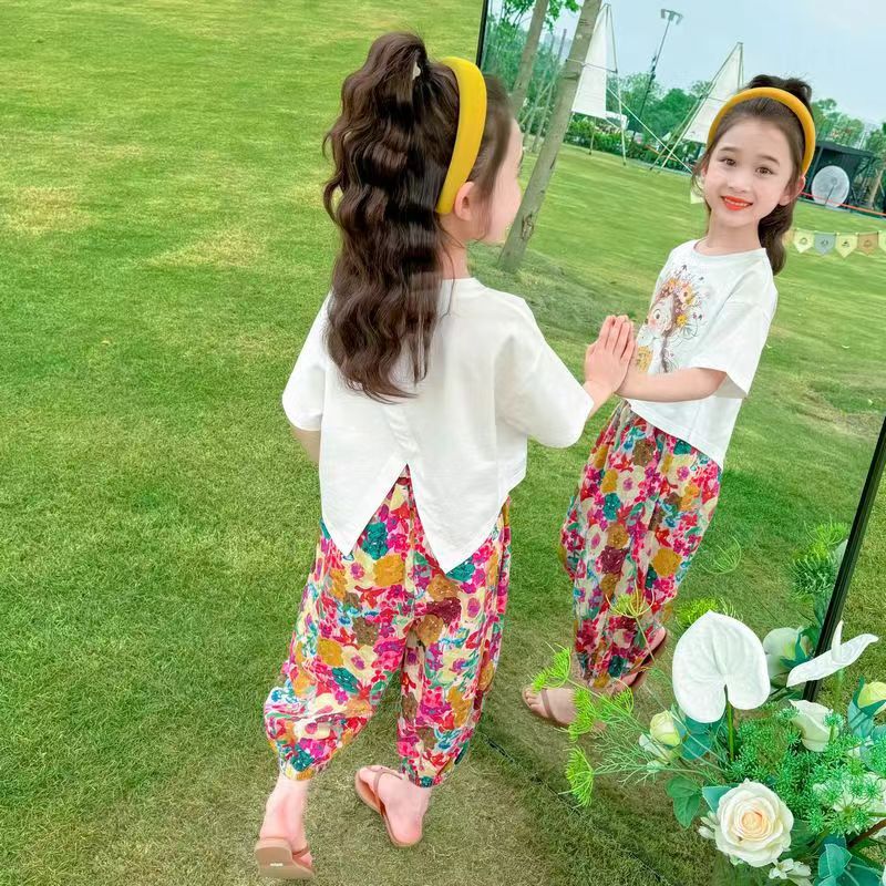 Girls summer co-ord set-Watercolor Girl