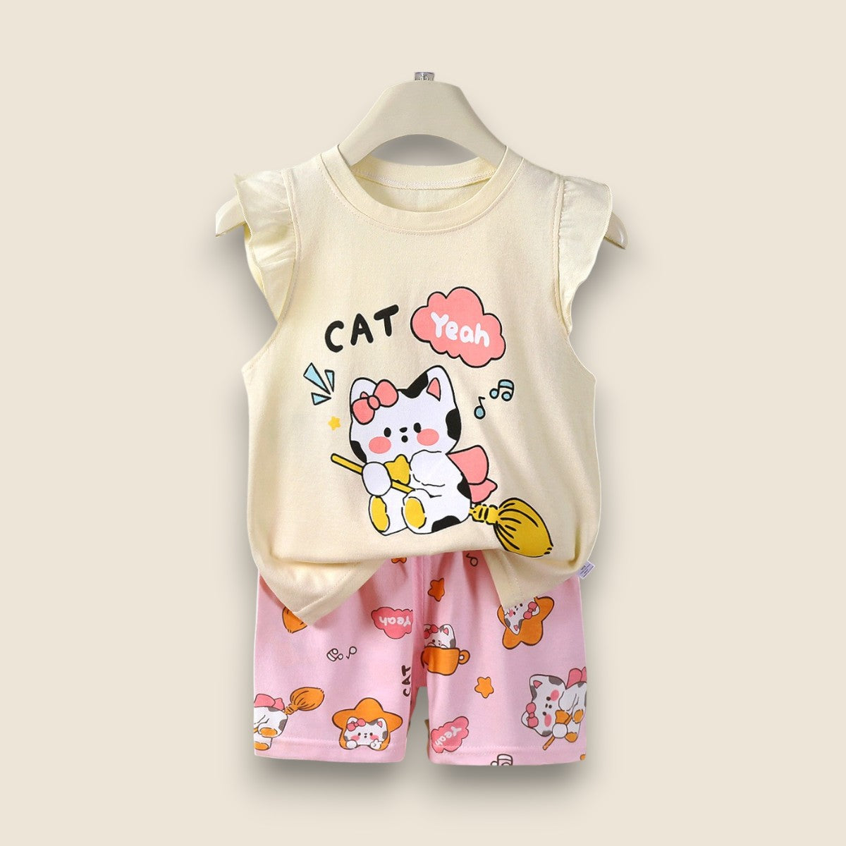 Cotton Summer Set-Flying Cat