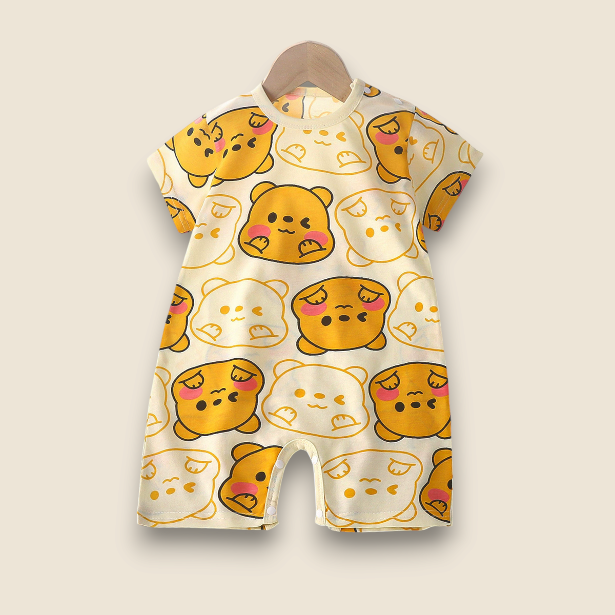 Baby Summer Romper-Bear Face