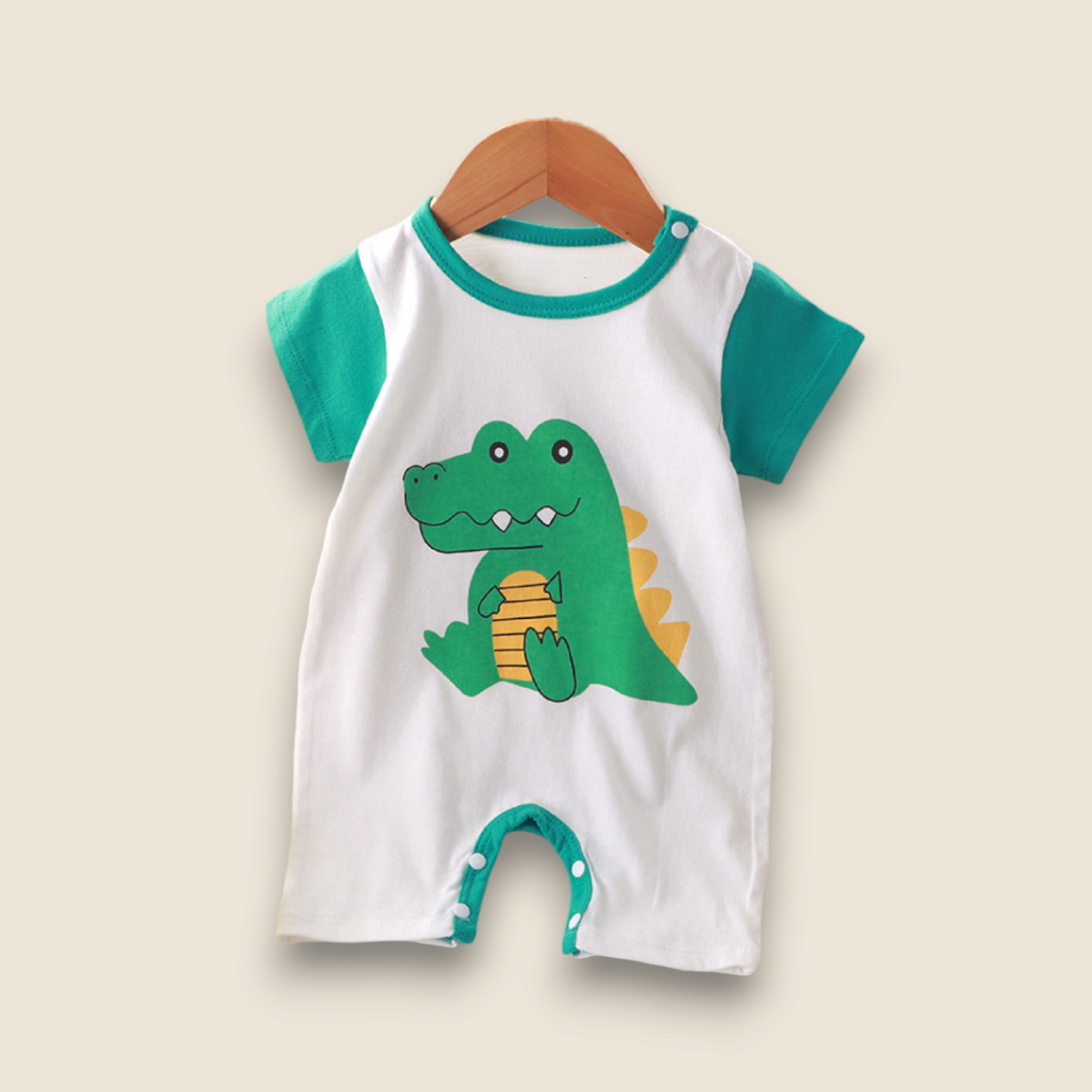 Baby Summer romper-Green Crocodile