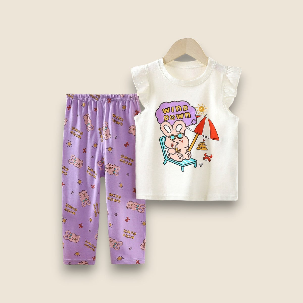 Summer Cotton Pajama set-Picnic Time