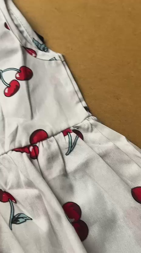 Girls summer dress-Cherries