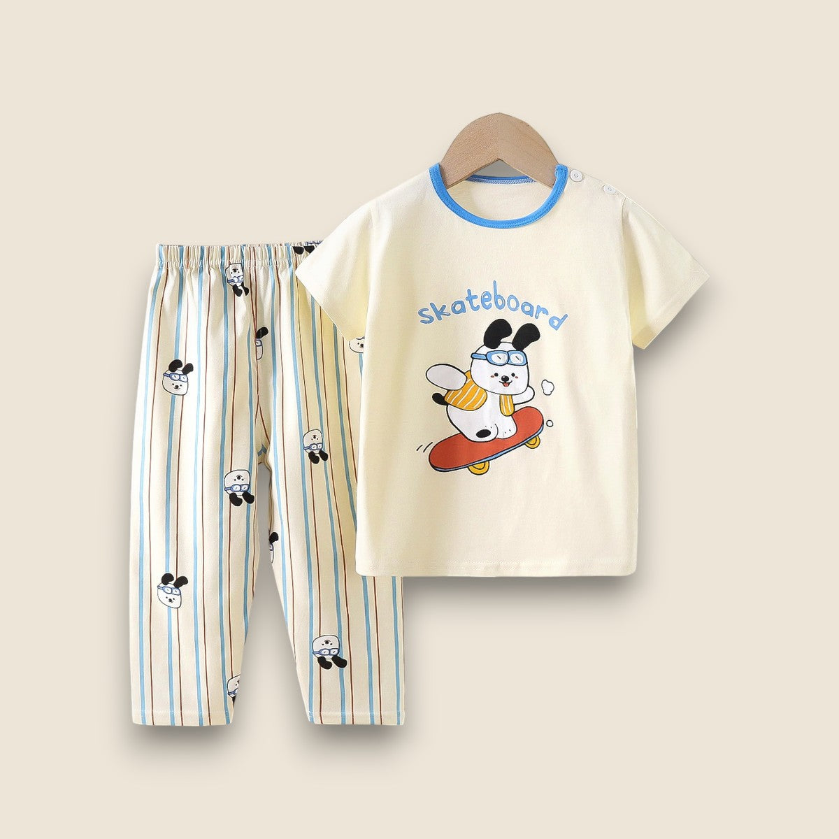 Summer Cotton Pajama set-Skateboard