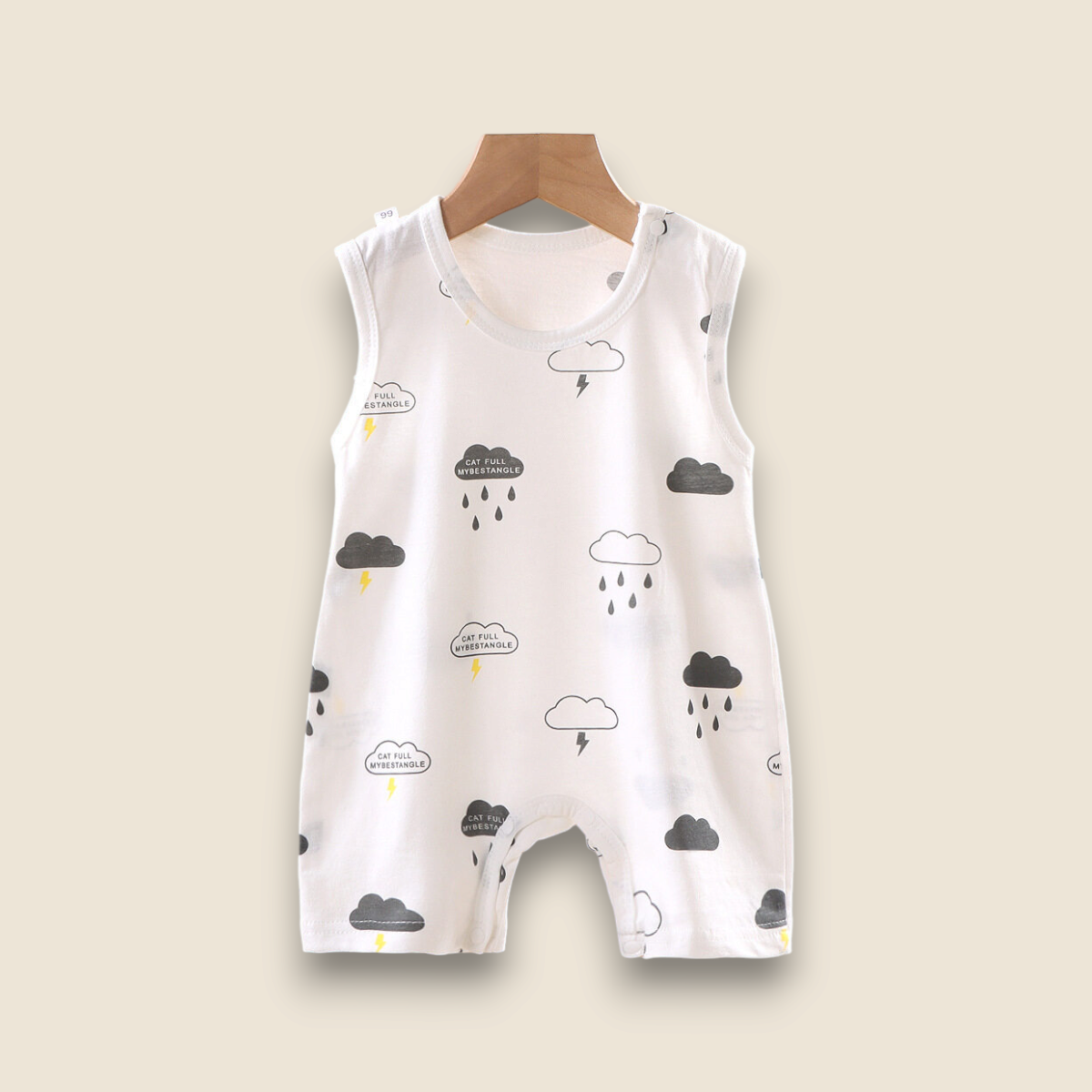 Baby Summer Romper-Raining Clouds